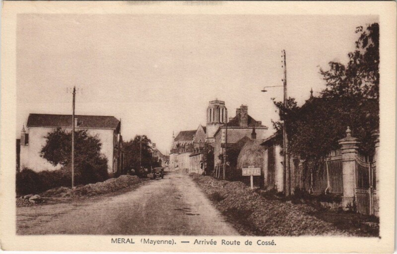 Carte postale ancienne Meral - Arrive Route de Cosse à Méral