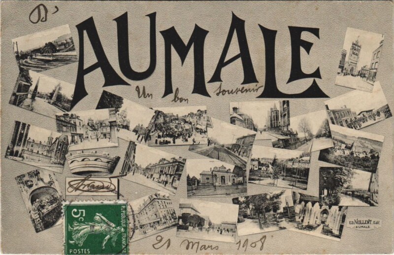 Carte postale ancienne Aumale Souvenir à Aumale
