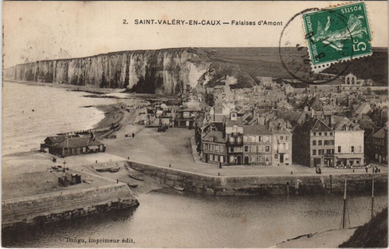 Carte postale ancienne Saint-Valery-En-Caux Falaises d'Amont à Saint-Valery-en-Caux