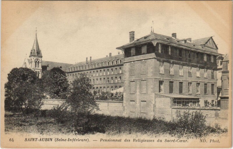 Carte postale ancienne Saint-Aubin - Pensionnat de sReligieuses du Sacre Coeur
