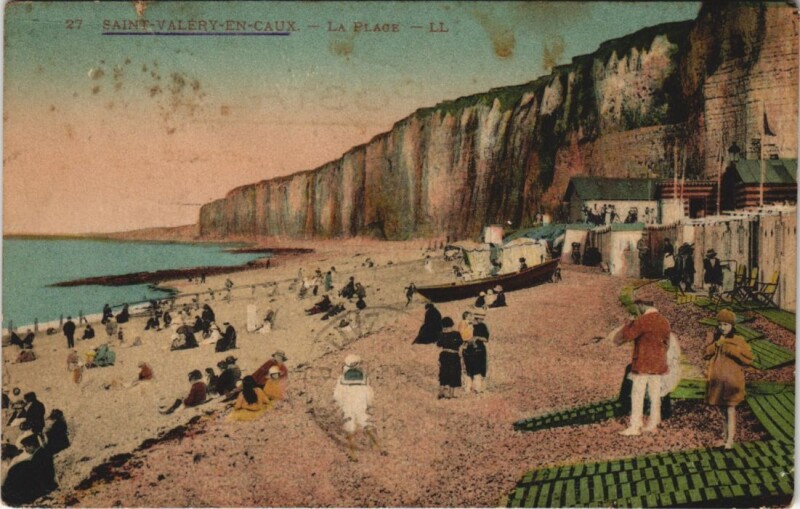 Carte postale ancienne Saint-Valery-en-Caux - La Plage à Saint-Valery-en-Caux