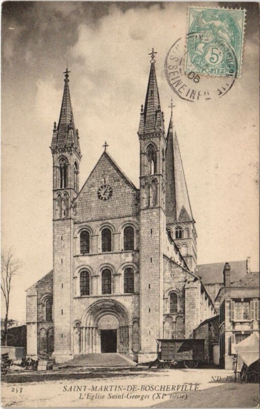Carte postale ancienne Saint-Martin-de-Boscherville - L'Eglise Saint-Georges à Saint-Martin-de-Boscherville