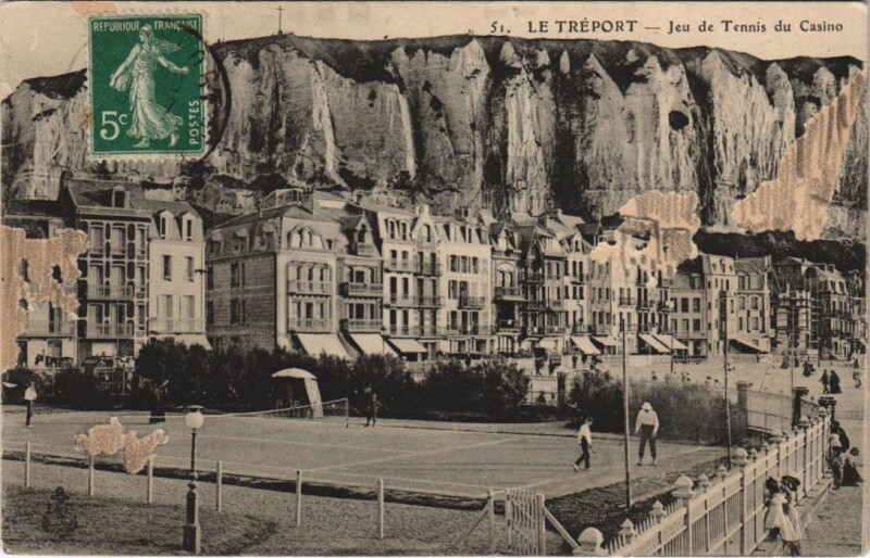 Carte postale ancienne Le Treport Jue de Tennis du Casino