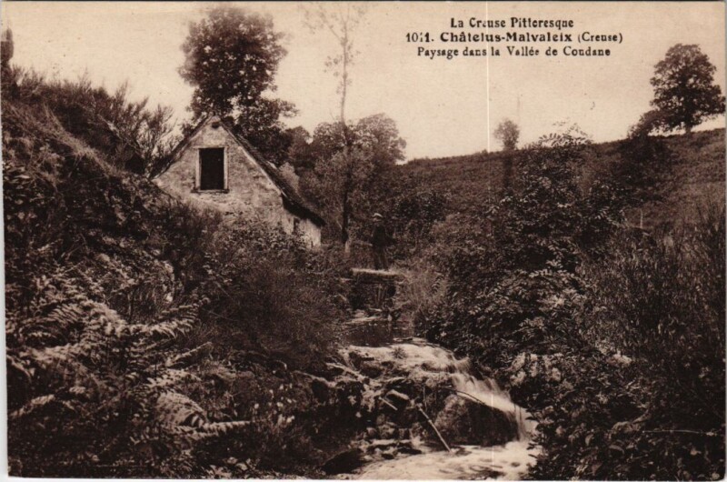 Carte postale ancienne Chatelus Malvaleix Paysage dans la Vallee France
