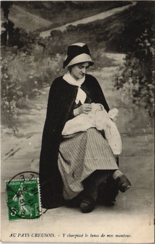 Carte postale ancienne Au Pays Creusois France