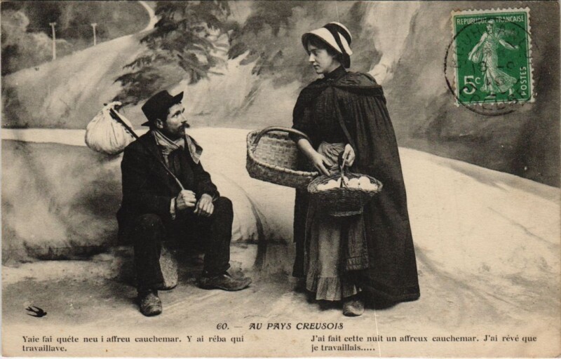 Carte postale ancienne Au Pays Creusois France