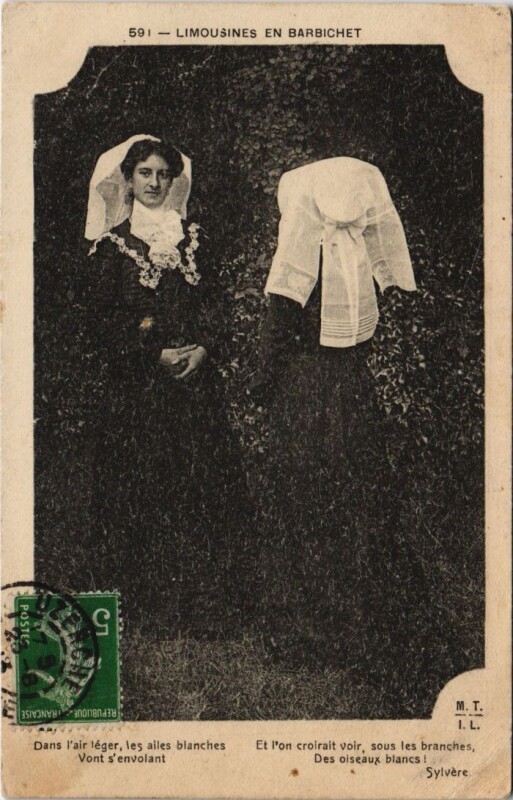 Carte postale ancienne Limousines en Barbichet France