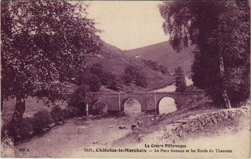 Carte postale ancienne Chatelus-le-Marcheix Le Port Romain France