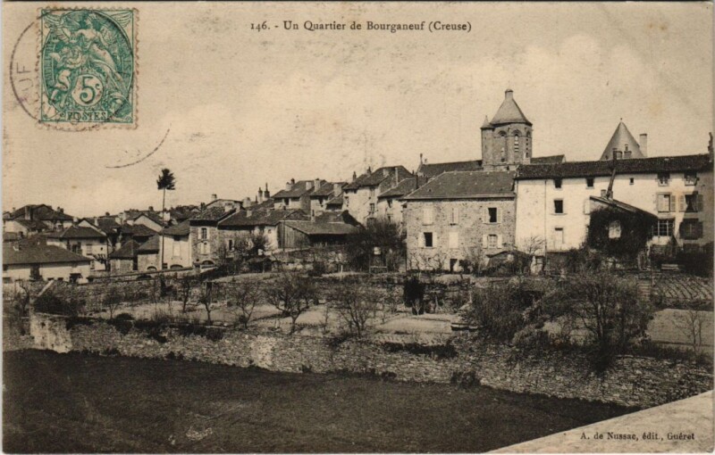 Carte postale ancienne Bourganeuf Un Quartier France à Bourganeuf