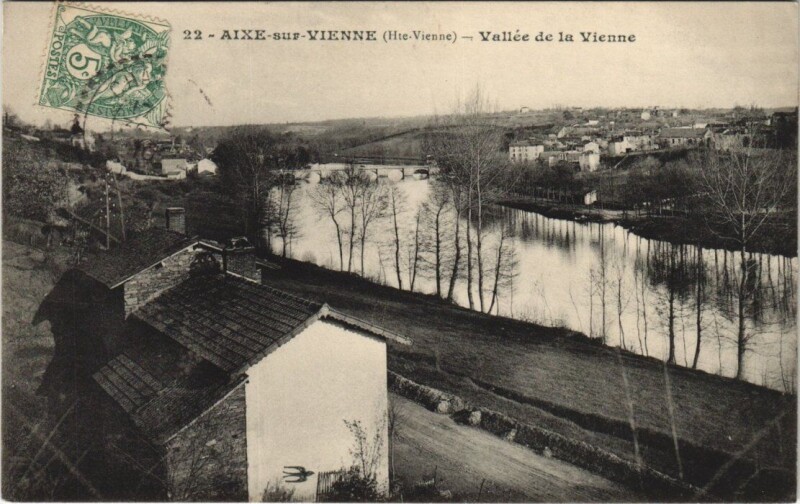 Carte postale ancienne Aixe-sur-Vienne - Vallée de la Vienne à Aixe-sur-Vienne