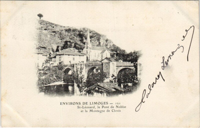 Carte postale ancienne Env. de Limoges - Saint-Leonard le Pont de Noblat et la Montagne à Limoges