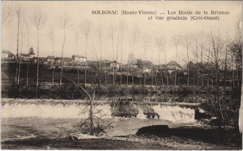 Carte postale ancienne Solinnac - Le Bords de la Briancéet Vue générale