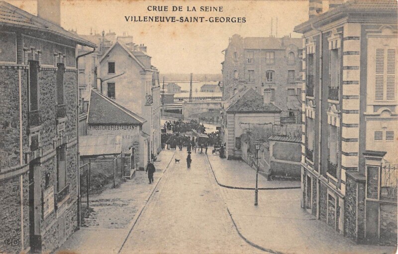 Carte postale ancienne Villeneuve Saint Georges - Crue De La Seine à Villeneuve-Saint-Georges