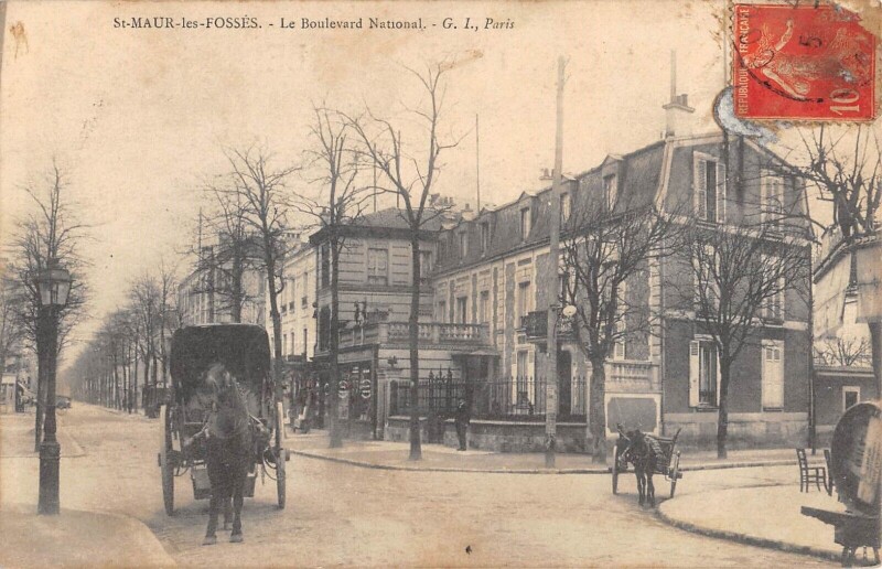 Carte postale ancienne Saint Maur Des Fosses - Boulevard National à Saint-Maur-des-Fossés