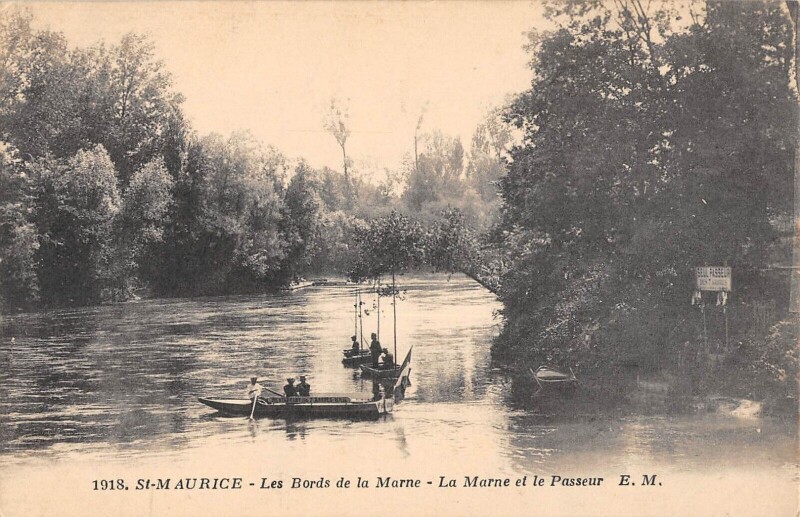 Carte postale ancienne Saint Maurice - Les Bords De La Marne - La Marne Et Le Passeur à Saint-Maurice