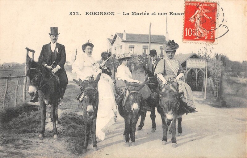 Carte postale ancienne Robinson - La Mariee Et Son Escorte