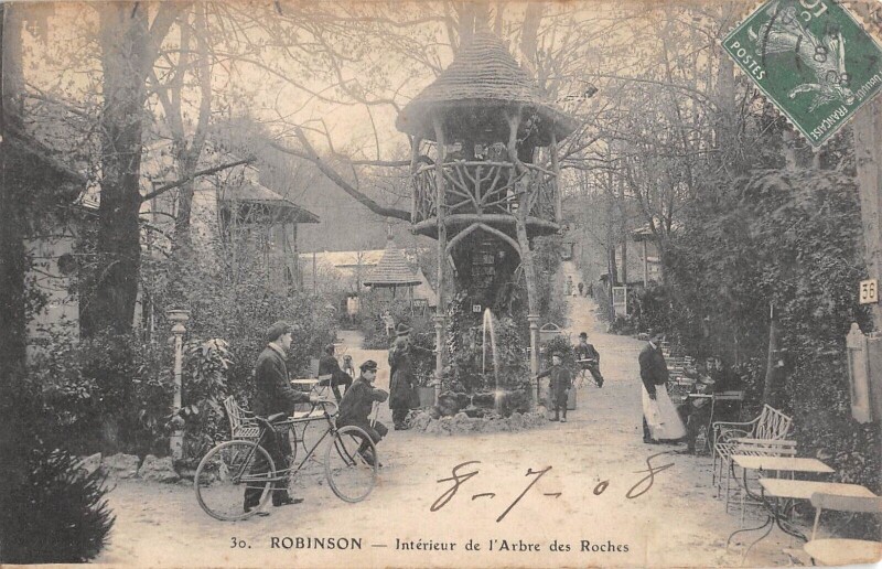 Carte postale ancienne Robinson - Interieur De L'Arbre Des Roches