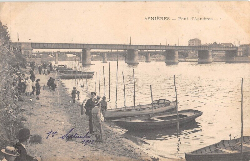 Carte postale ancienne Asnieres - Pont D'Asnieres