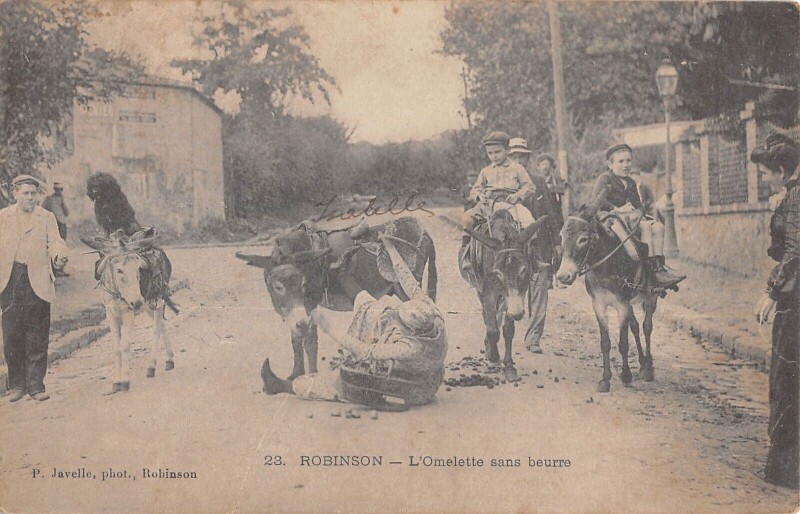 Carte postale ancienne Robinson - L'Omelette Sans Beurre