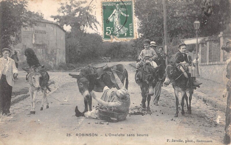 Carte postale ancienne Robinson - L'Omelette Sans Beurre