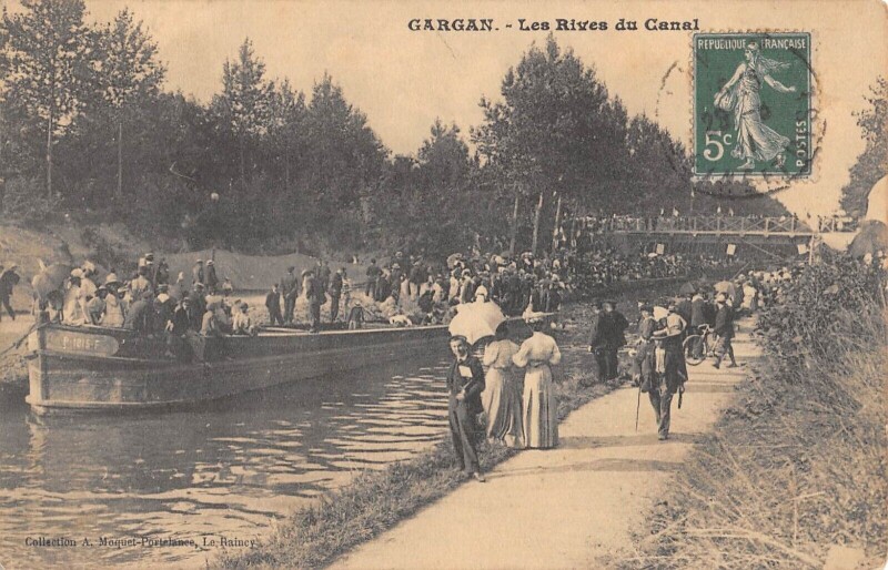 Carte postale ancienne Gargan - Les Rives Du Canal