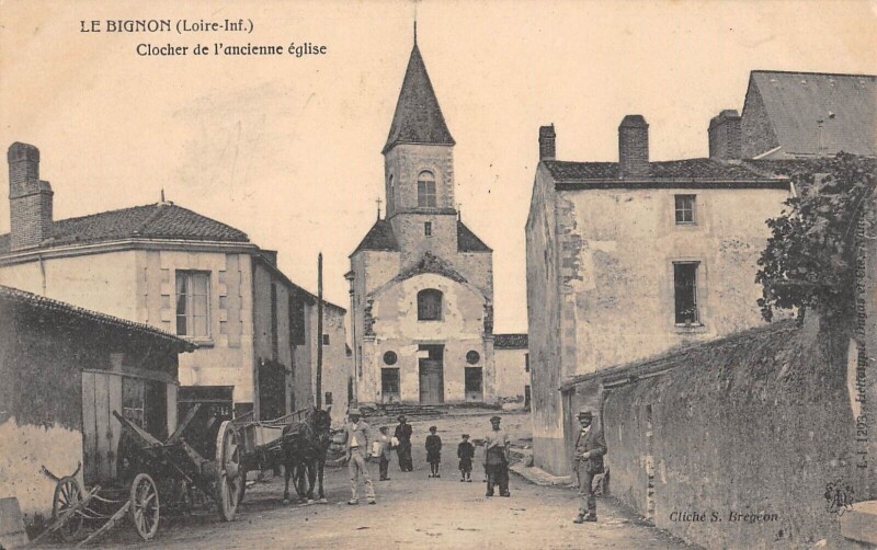 Carte postale ancienne Le Bignon - Clocher De L'Ancienne Eglise au Bignon