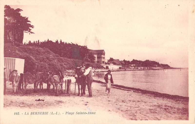 Carte postale ancienne La Bernerie - Plage Sainte Anne