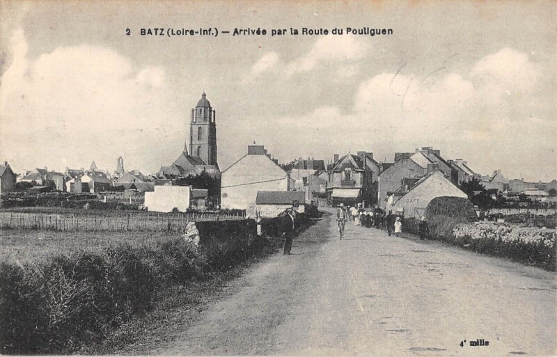 Carte postale ancienne Batz - Arrivee Par La Route Du Pouliguen