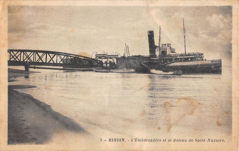 Carte postale ancienne Mindin - L'Embarcadere Et Bateau De Saint Nazaire à Saint-Nazaire