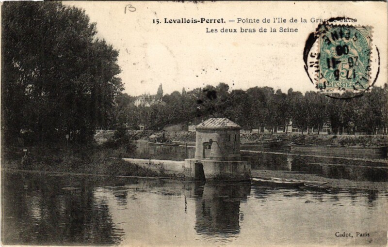 Carte postale ancienne Levallois-Perret - Pointe de l'Ile de la Grande-Jatte - Les deux à Levallois-Perret