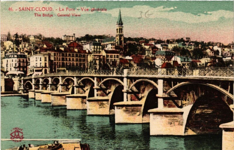 Carte postale ancienne Saint-Cloud - Le Pont - Vue générale à Saint-Cloud
