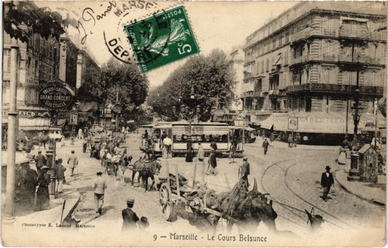 Carte postale ancienne Marseille - Le Cours Belsunce à Marseille