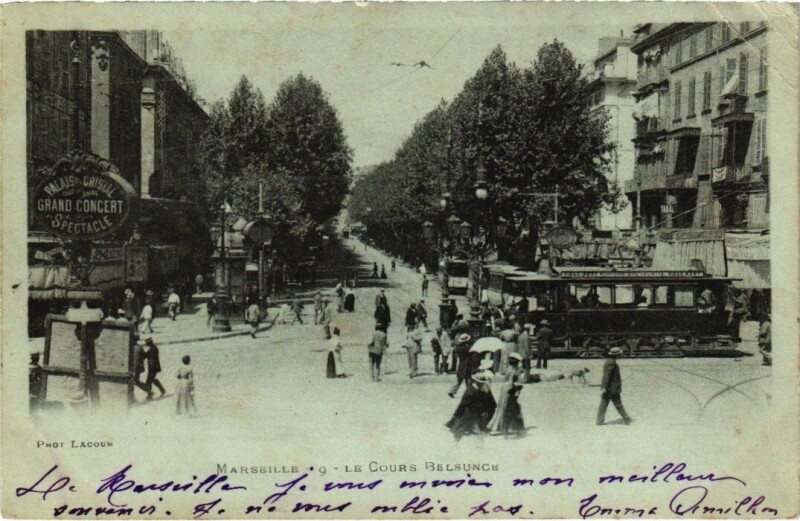 Carte postale ancienne Marseille - Le Cours Belsunce à Marseille