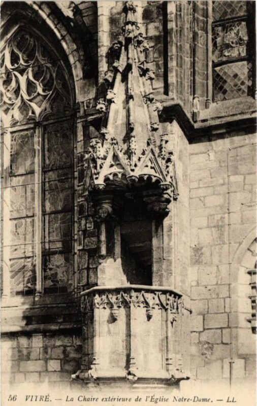 Carte postale ancienne Vitre - La Chaise extérieure de l'Eglise Notre-Dame à Vitré