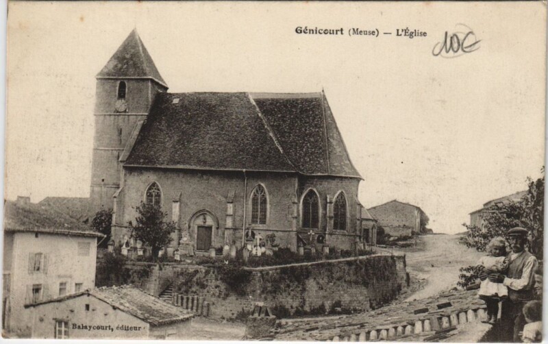 Carte postale ancienne Genicourt -L'Eglise