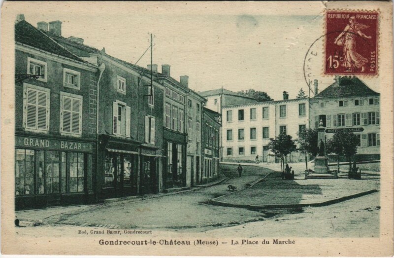 Carte postale ancienne Genicourt-Le Chateau - La Place du Marche