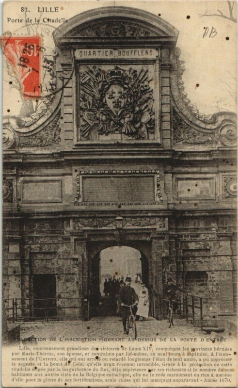 Carte postale ancienne Lille Porte de la Citadelle à Lille