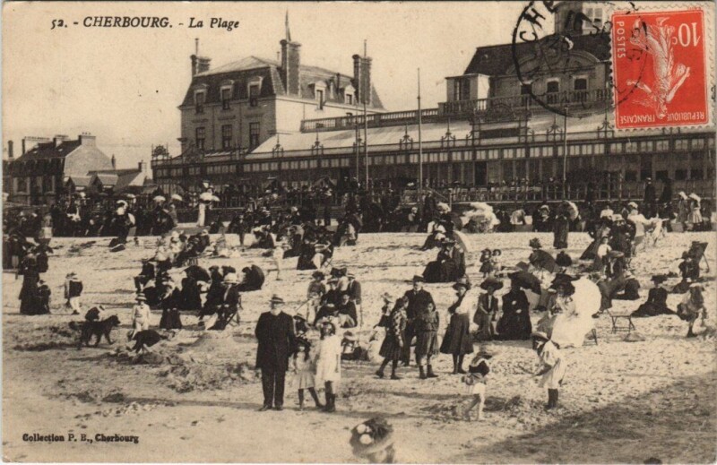 Carte postale ancienne Cherbourg. La Plage