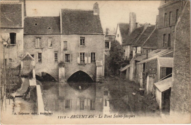 Carte postale ancienne Argentan-Le Pont Saint Jacques à Argentan