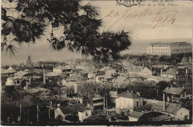 Carte postale ancienne Arcachon-Vue générale prise de la Ville d'hiver à Arcachon
