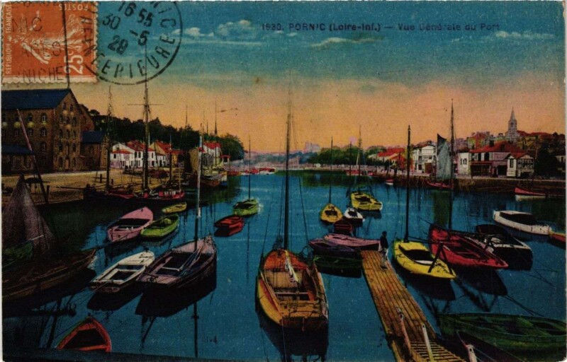Carte postale ancienne Pornic - Vue générale du Port à Pornic