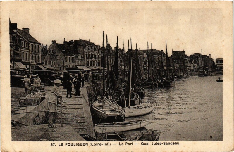 Carte postale ancienne Le Pouliguen - Le Port - Quai Jules-Sandeau au Pouliguen