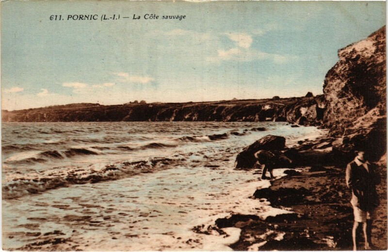 Carte postale ancienne Pornic - La Cote sauvage à Pornic