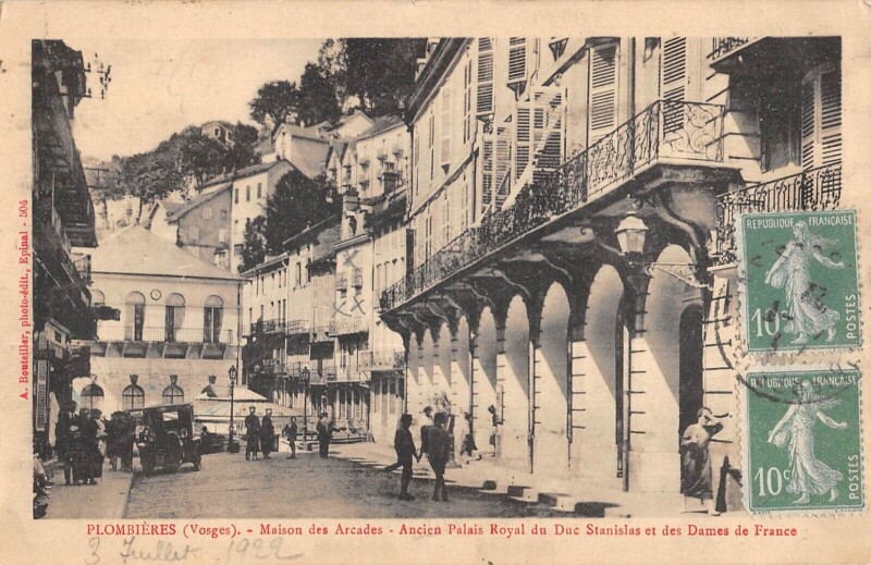 Carte postale ancienne Plombieres - Maison Des Arcades