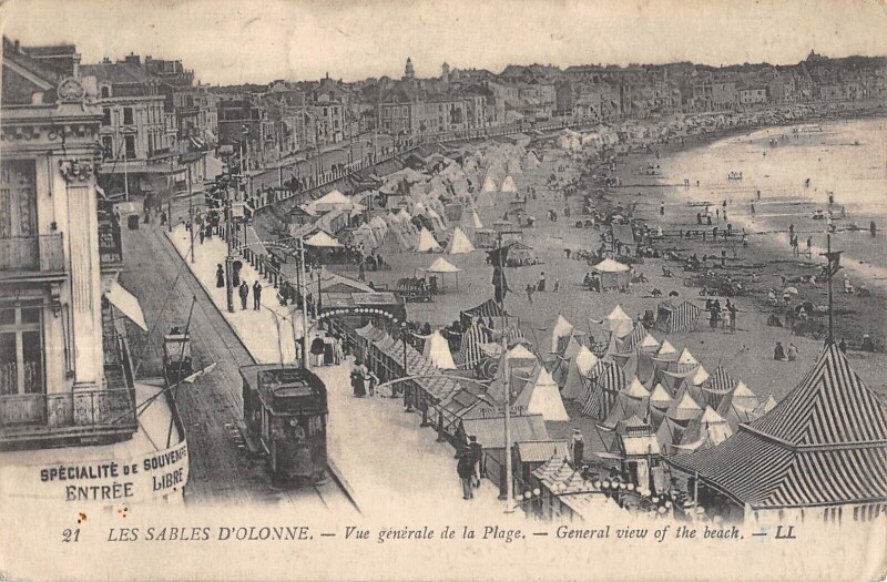 Carte postale ancienne Les Sables D'Olonne - Vue Generale De La Plage aux Sables-d'Olonne