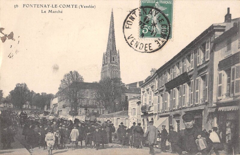 Carte postale ancienne Fontenay Le Comte - Le Marche à Fontenay-le-Comte