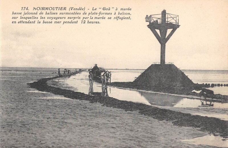 Carte postale ancienne Noirmoutier - Le Goa A Maree Basse