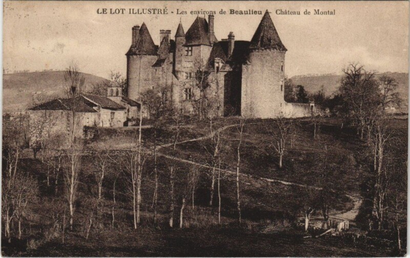 Carte postale ancienne Le Lot Illustre - Les environs de Beaulieu - Chateau de Montal