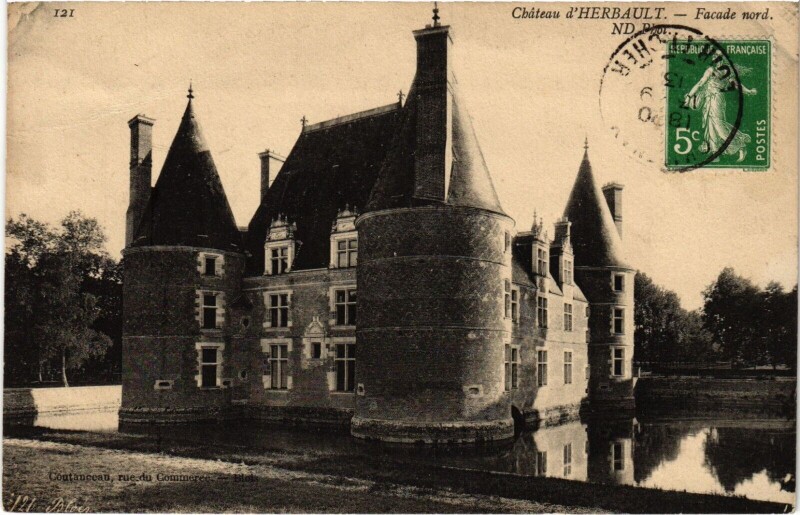 Carte postale ancienne Chateau d'Herbaulz - Facade nord