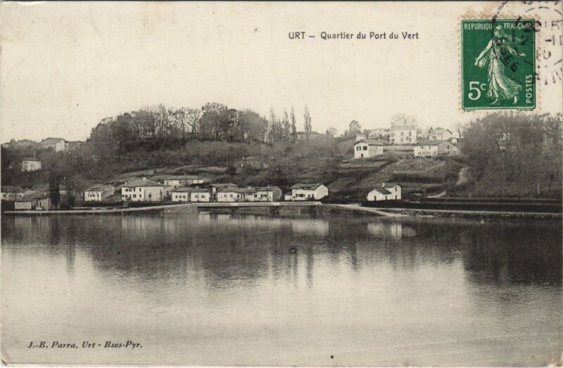 Carte postale ancienne Urt Quartier du Port du Vert France